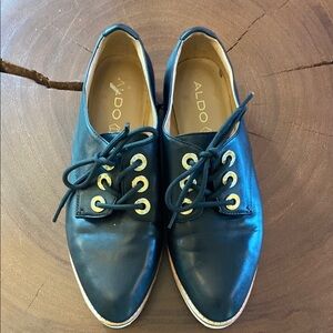 Aldo Black Leather Lace-Up Shoes/ Size 8.5
